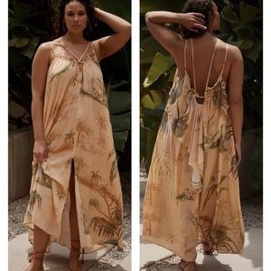 Tahneed Kelland for Anthropologie Loose jungle print maxi dress